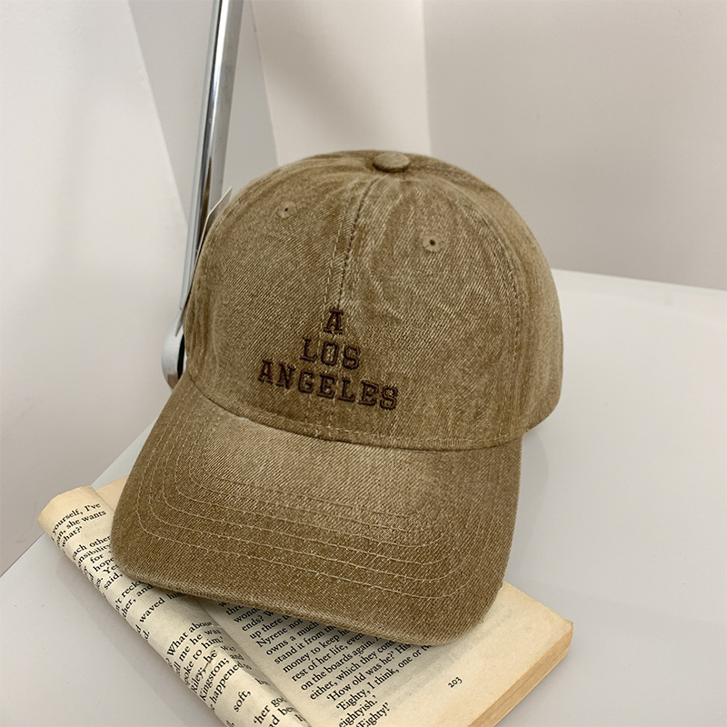 Coreano ins sombrero de béisbol bordado letras casuales vaqueros cara gorra de pato para mujeres pareja sombrero de sol para hombres
