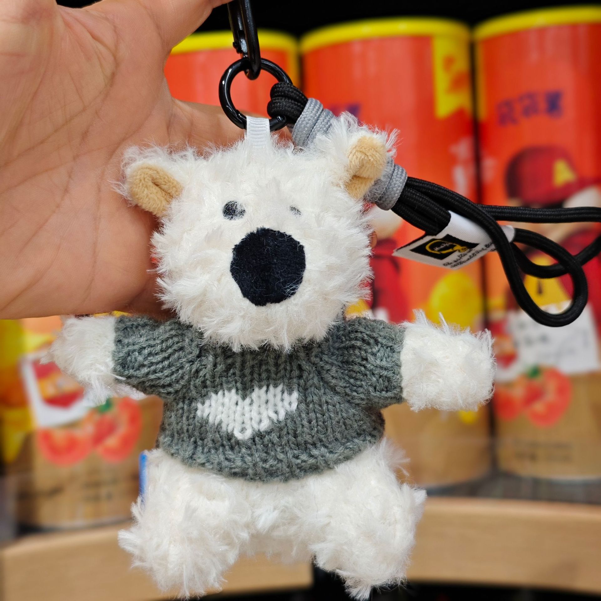 Cute Western Highland Plush Pendant Cartoon Bow Puppy Doll Birthday Gift Couple Bag Keychain_voghion.com