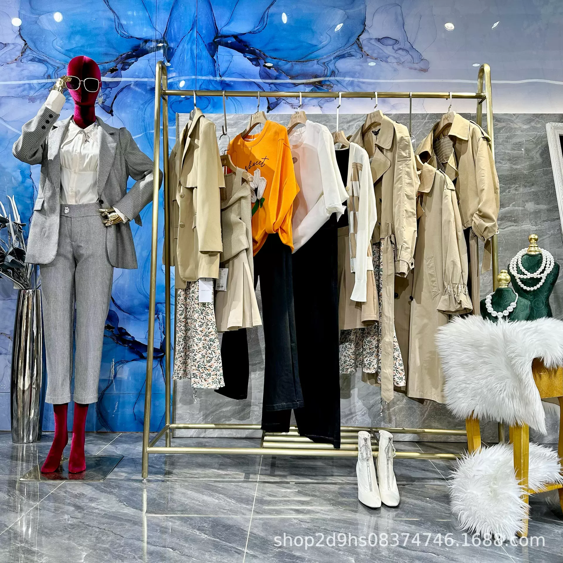 高端品牌专柜撤柜风衣外套女中长款韩系高级感走份剪标尾款实体店