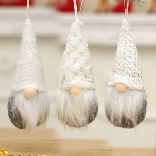 Creative Knitted Santa Christmas Decoration Accessories, Faceless Old Man Doll Ornament