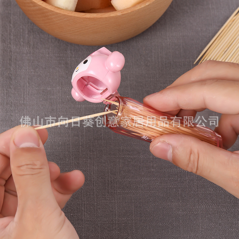 棉签筒带镜子化妆棉棒收纳盒便携牙签筒库洛米美乐蒂玉桂狗卡通|undefined