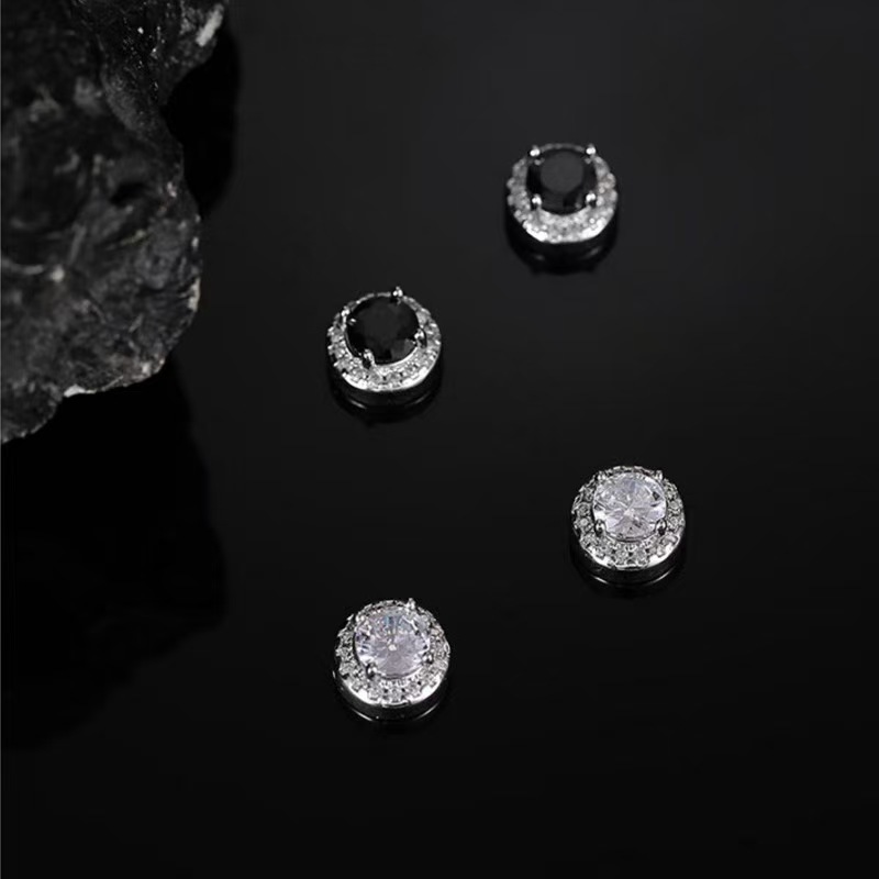 Ear Holes Men's Distinctive Fashionable Hip-Hop Magnetic Aspiration Zircon Earrings Can Clip Earrings Single Men's Internet Celebrity Fake Earrings
