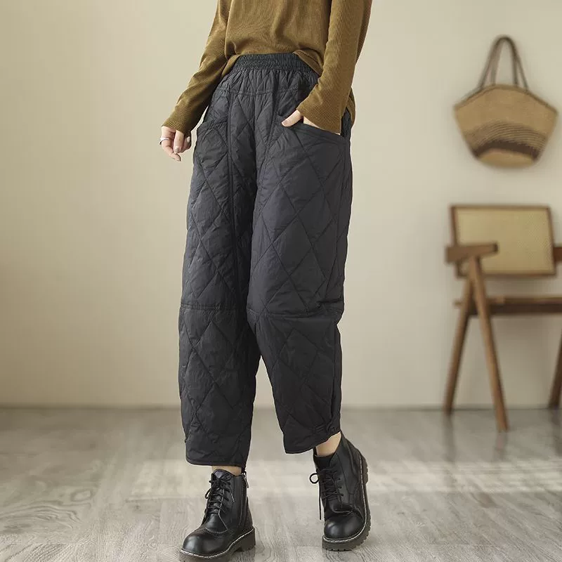 Light and thin winter keep warm trousers for leisure