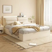 木月雙人床家用主卧收納床簡約原木色卧室床板式氣壓儲物床高箱床