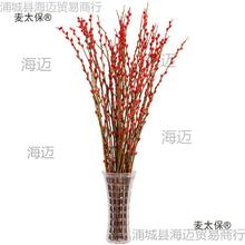 银柳真花鲜枝新年宵花卉盆栽红色干花福桶室内花绿植物雪柳垒德株
