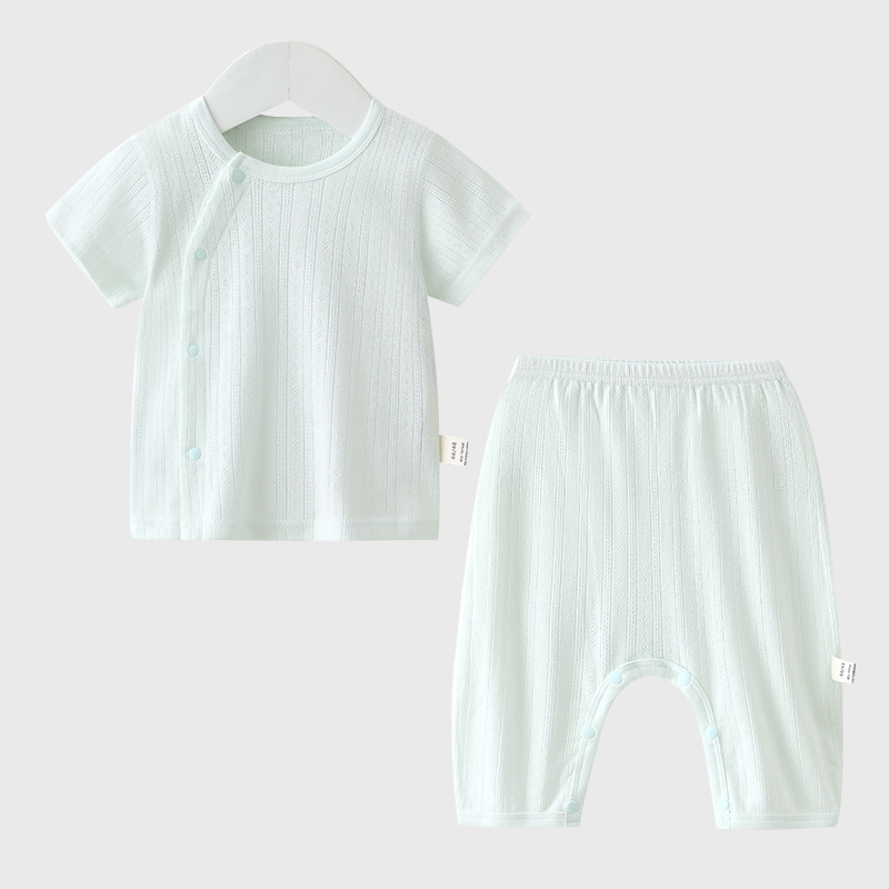 Baby Summer suit Baby Cotton Thin Short-sleeved Trousers Two-piece Breathable Sweat-absorbent Top Pants Pajamas Set