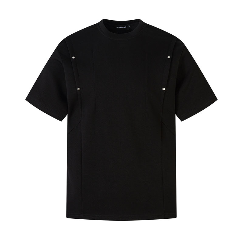 TKPA American Street Design Flared Splicing Casual Men's T-Shirt Simple Heavyweight Air Cotton Short-Sleeve T-Shirt for Men