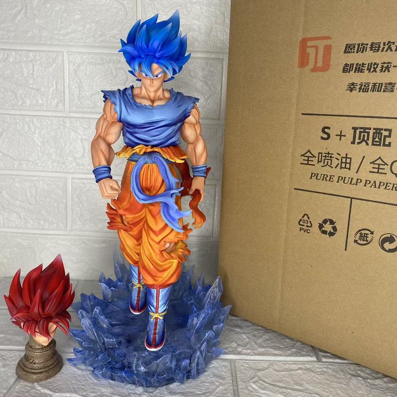 ドラゴンボール JT スーパーブルーウーゴン発光フィギュア装飾品スーパーブルーウーゴン双頭彫刻アニメーションフィギュアモデル|undefined