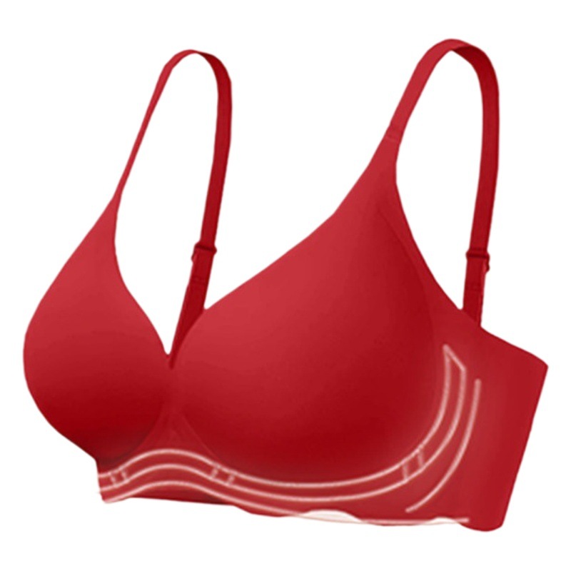 ステルス粉底液日系ラテックス快適無痕ストラップ下着女性無鋼輪小胸集集運動ブラジャー