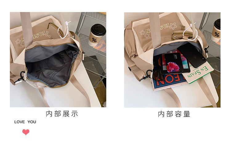 Student single-shoulder bag, Korean version color-blocked letter crossbody bag, hand-held tutorial bag for primary and secondary school students, hanging bag, student bag Application Scenario