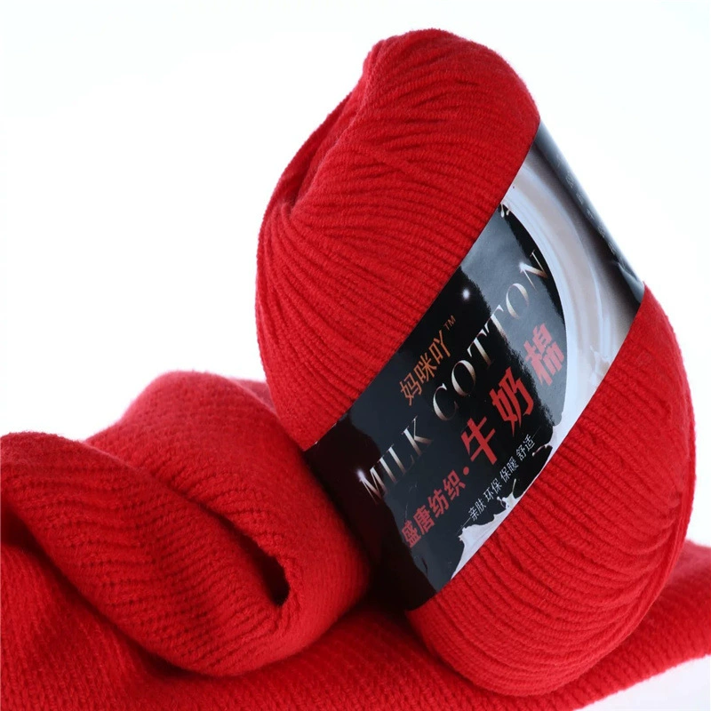 Трикотажная пряжа из молочного хлопка, тонкая, для детских свитеров, шарфов, детских шапок, вязания крючком, обуви, кукол, оптом от производителя