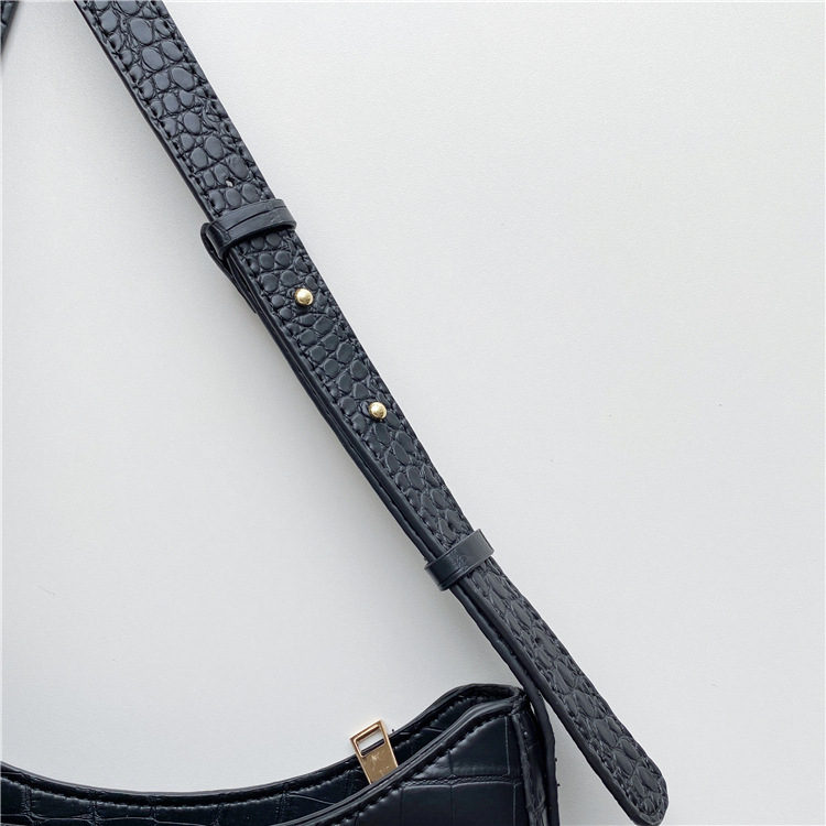 Crocodile pattern armpit women, niche design, high-end PU styling handbag, Korean version shoulder bag for women_voghion.com