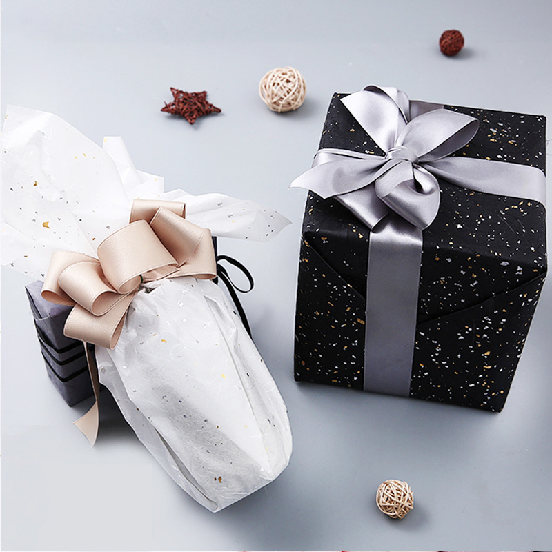 Papel de embalaje de flores Papel de embalaje de flores de fibra de seda de punto de oro y plata de ensueño DIY hecho a mano