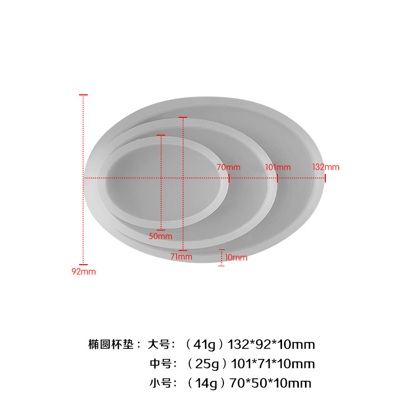 Cristal epoxi molde de silicona nube en forma de corazón ovalado cuadrado largo posavasos bandeja yeso epoxi molde al por mayor