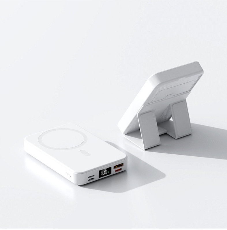 TFTスクリーン、MagSafe対応、15W磁気ワイヤレス充電パワーバンクスタンド、10000mAh、ケーブル内蔵、ギフト|undefined