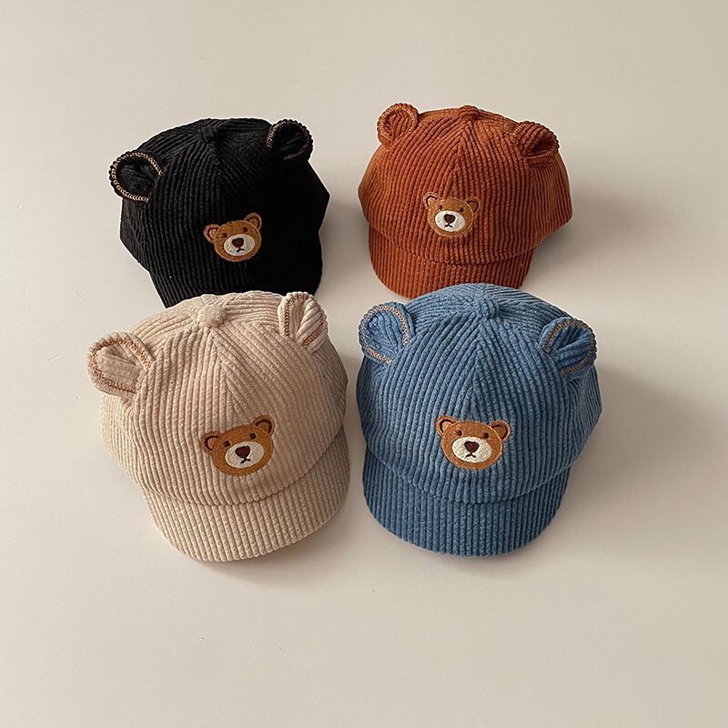 Children's demi-season corduroy baseball cap girl's