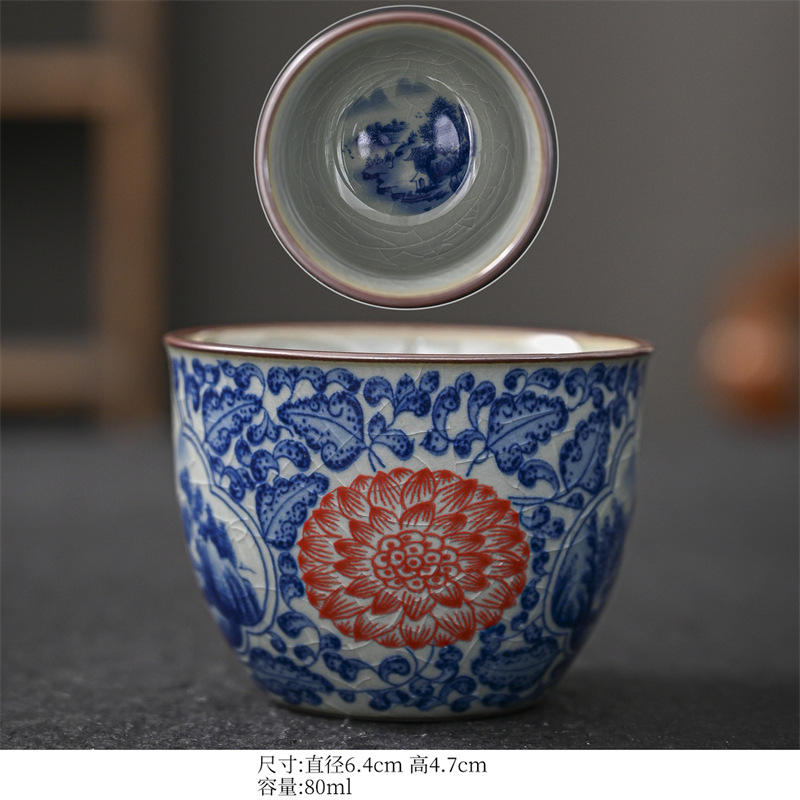 앤틱 블루와 화이트 컵 스타일 15