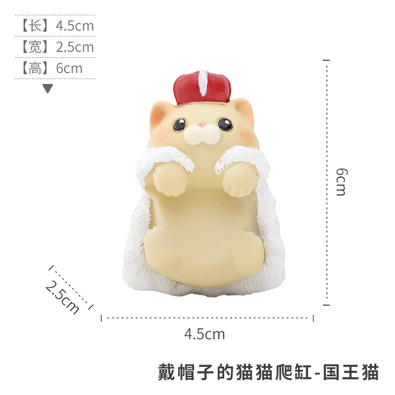 Resina creativa gatito trepa tanque decoración jardinería micro paisaje colgante acuario interesante gatito colgante colgante