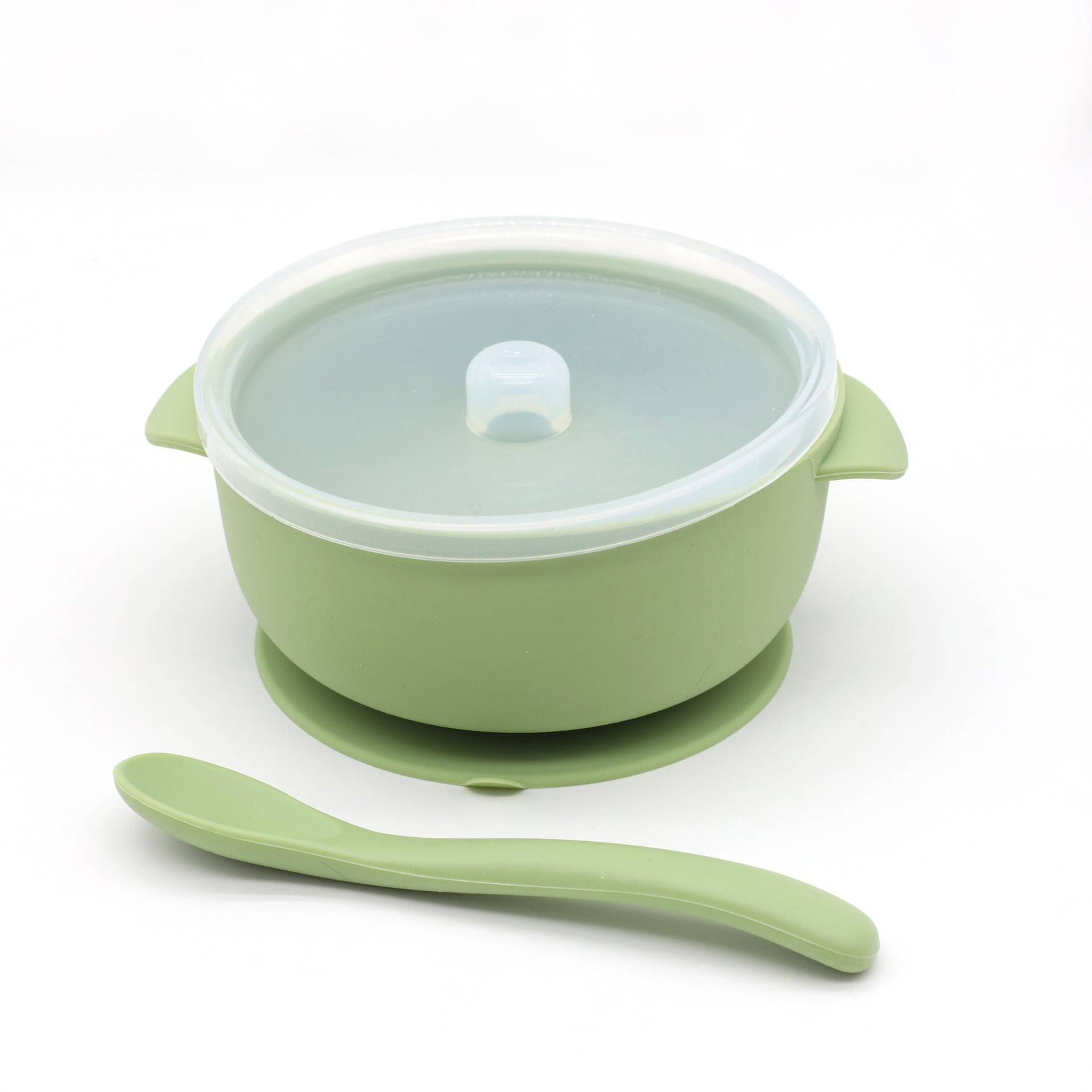 그릇 뚜껑 숟가락 올리브 그린