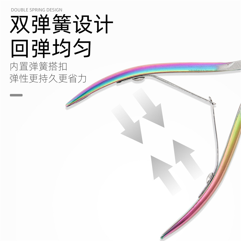 Esmalte de uñas transfronterizo chapado color piel muerta empuje conjunto de tres piezas tijeras de piel muerta pequeño empuje de acero removedor de uñas HERRAMIENTA DE MANICURA