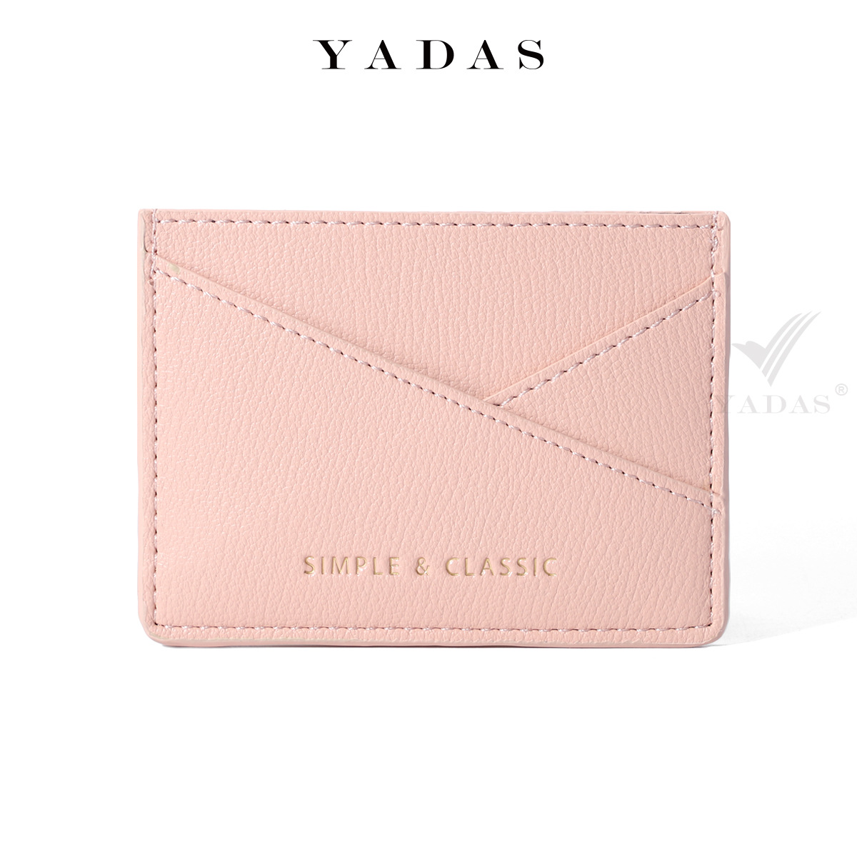 YADAS nuevo paquete de tarjetas con cremallera diseño de posición de tarjeta oblicua simple y elegante paquete de tarjetas de fábrica de PU para damas