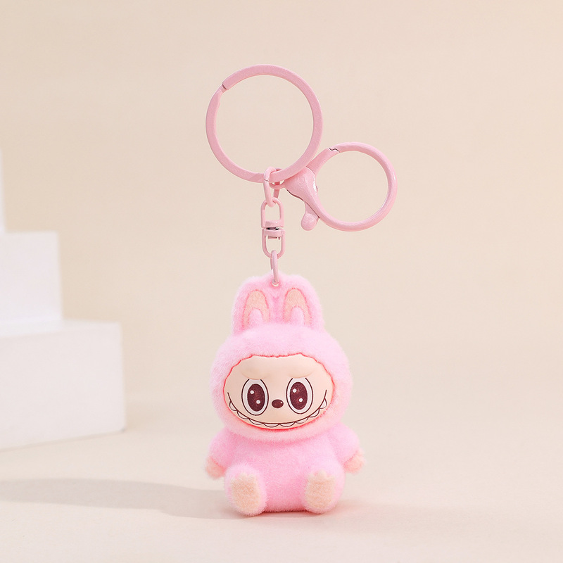 植毛バニーキーホルダーかわいい立体人形学生スクールバッグペンダントクリエイティブラブブキーホルダー卸売|undefined