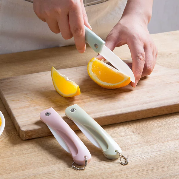 Ceramic Fruit Knife Household Portable Foldable Knife Kitchen Cutting Vegetable and Fruit Knife Multi-functional Peeler Small Knife