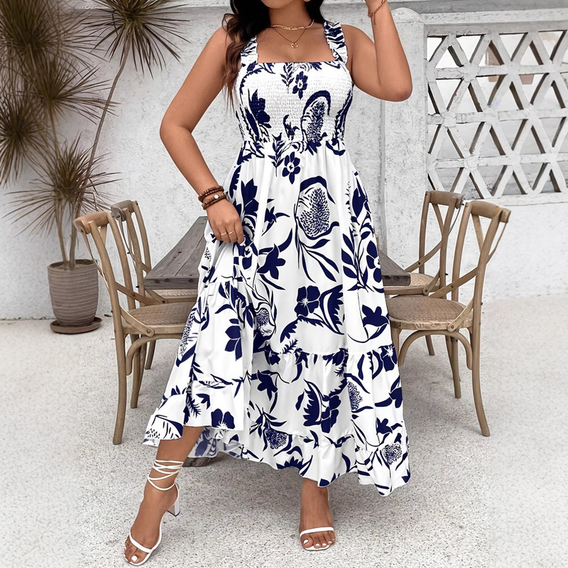 2025 Amazon New Shein Plus Size Women's Resort Style Printed Mid-Length Dress 2025 Amazon New Shein Plus Size Women's Resort Style Printed Mid-Length Dress