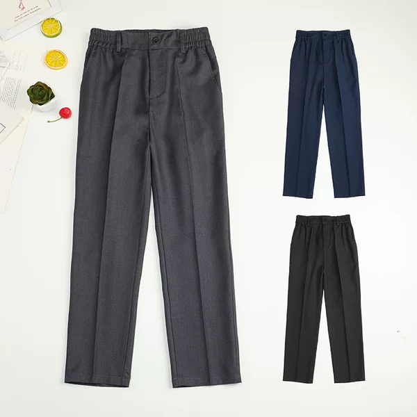 Chunshangxin 2025 Primary School Pants Children's navy blue Dress Pants Boys' dark gray Dress Pants