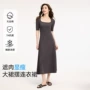 大码夏季连衣法式黑裙
