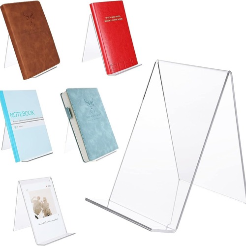L-shaped transparent acrylic bookshelf book stand, book display stand, book rack, book stand, album, notebook holder, stand