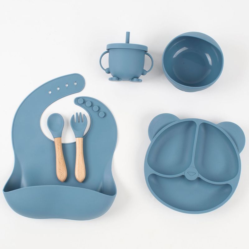 6点セット シリコンベビー食器 離乳食ボウル ベビー用品 子供用品 母子用品 サプライ ディナープレート|undefined