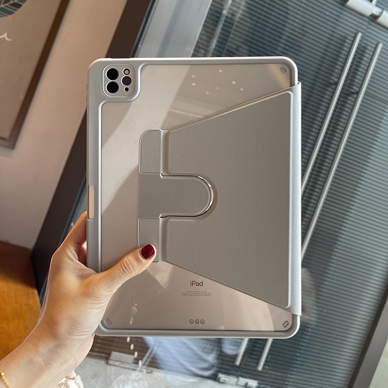 Rotating for Apple 2024ipadpro Protective Cover Air6 Flat Panel 9.7 with Pen Slot 10.2-inch Anti-bending Transparent
