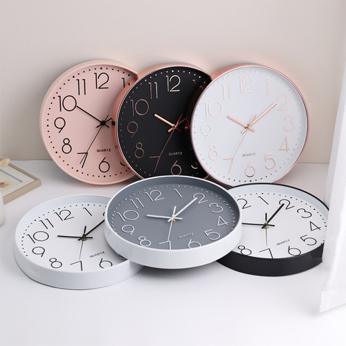 Amazon Cross-border hanging clock minimalist living room quartz clock creative silent home 3D digital decorative Nordic clock
