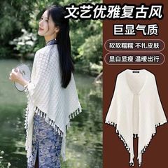 中国式のレトロな国風のストールの三角のチャイナドレスの外でニットの文芸の民族の風のストールのネットの赤い色はやせている気質を現します。