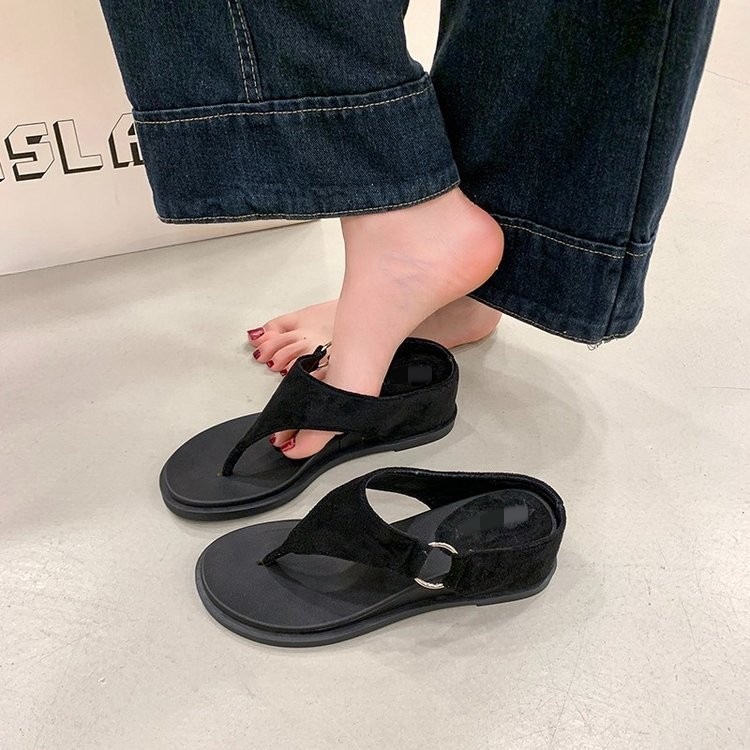 La parte inferior gruesa aumenta la altura del talón clip zapatillas de flip flops para mujeres verano 06 nuevas zapatillas no cansadas image 2