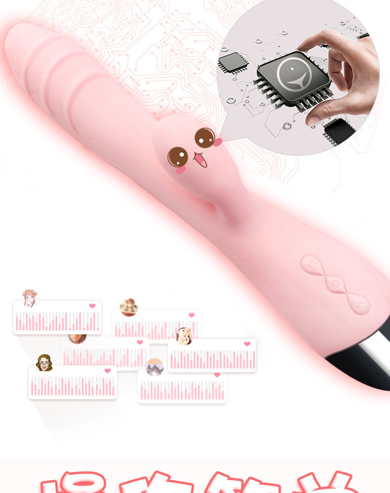 10-Frequency Vibrating Egg Vibrator, Silicone Body Wand, USB Rechargeable, Pink or Blue — detail image 2