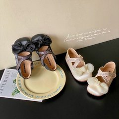 女童公主鞋2025春秋季新款儿童法式蝴蝶结皮鞋小女孩软底单鞋洋气