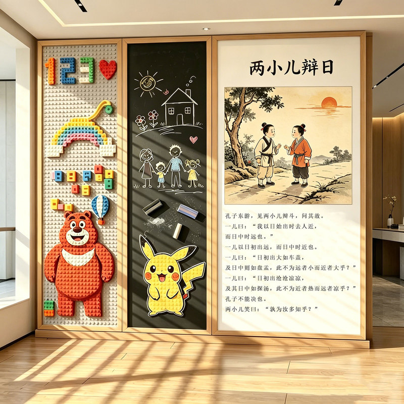 Qifu Solid Wood Frame Magnetic Whiteboard Building Block Wall Home Background Wall Display Wall-Mounted Large Blackboard Home Use Erasable Qifu Solid Wood Frame Magnetic Whiteboard Building Block Wall Home Background Wall Display Wall-Mounted Large Blackboard Home Use Erasable