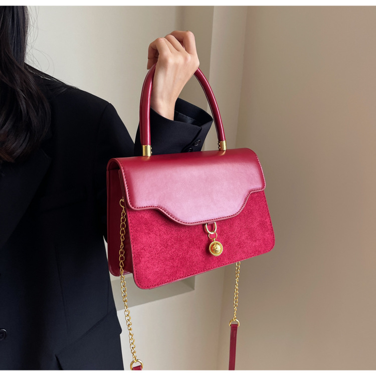 Borsa a tracolla in velluto rosso retro piccola borsa a mano sposa_voghion.com