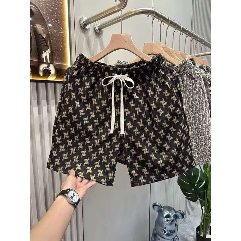 Men's Light Luxury Print Casual 5-Pocket Shorts Quick Dry Skin Friendly Summer Outdoor Beach Wear_viptrois.com