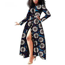 1件代发非洲时尚蜡布长款风衣非洲性感印花连衣裙跨境货源批发