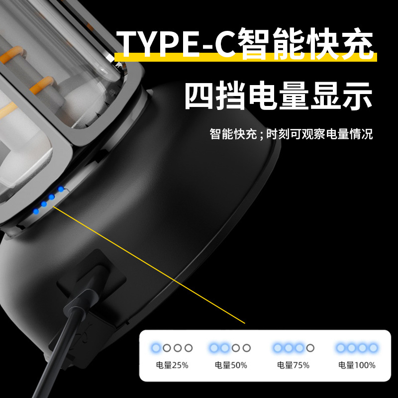 Transfronterizo nueva lámpara de camping exterior multifuncional sin electrodos de atenuación lámpara de atmósfera de camping impermeable lámpara de camping