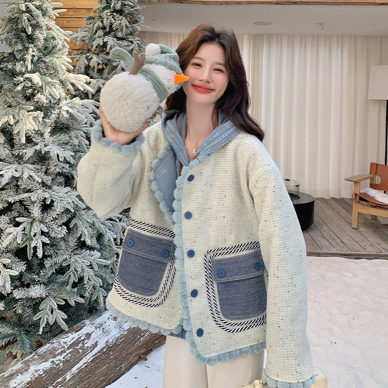 Tweed Style Contrasting Color down Jacket for Women 2025 Winter New Style Small Unique Beautiful Super Nice Western Style 90 down Jacket