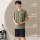 Summer Pure Cotton Pajamas Men's Thin Short-sleeved Shorts Light Sport Outwear suit Men's Pure Cotton plus size Home Clothes