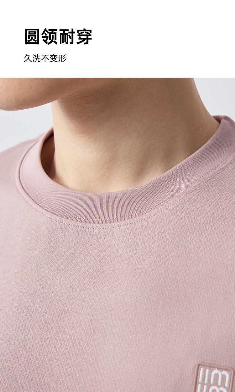 Áo thun nam cổ tròn cotton dày 210g thấm hút tốt — đen chi tiết 5