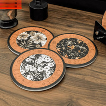 中古风陶瓷软木杯垫耐高温餐桌隔热垫家用锅垫吸水防滑垫桌面厨房