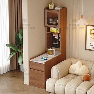 Solid Wood Side Cabinet, Corner Cabinet, Storage Cabinet, Sofa Side, Bedroom, Small Apartment, Sandwich Belt
