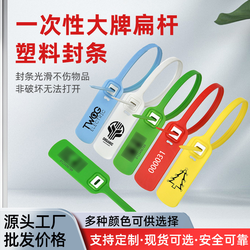 厂家直销一次性塑料封条物流园林货车集装箱用分类标签铅封防调包