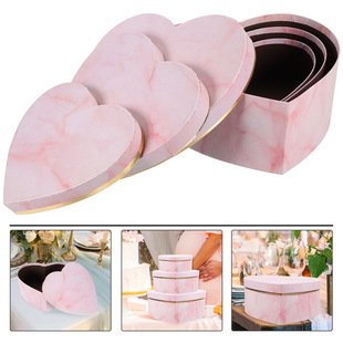 3Pcs Heart Shaped Gift Box Double Layer Rotating Window